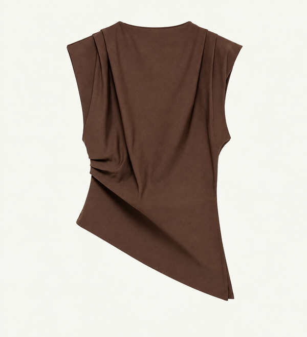 Alma-Blusa sin mangas asimétrica con hombros estructurados
