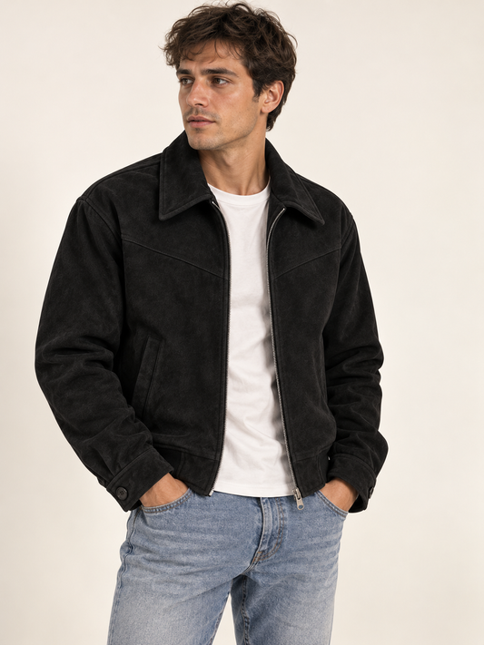 Mateo- Chaqueta de Hombre con Cuello Clásico y Cremallera