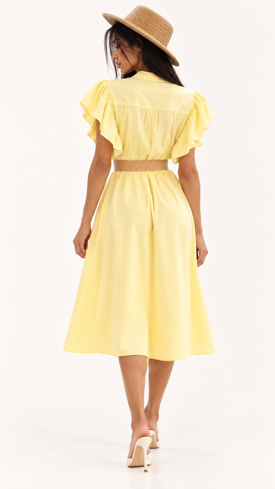 Nuria-Vestido camisero midi casual