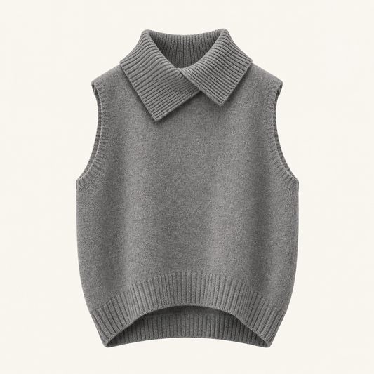 Ema-Chaleco de punto con cuello amplio
