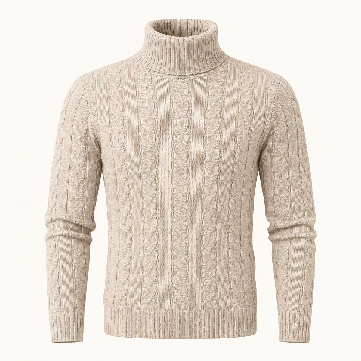 Oslo-Jersey de punto trenzado con cuello alto
