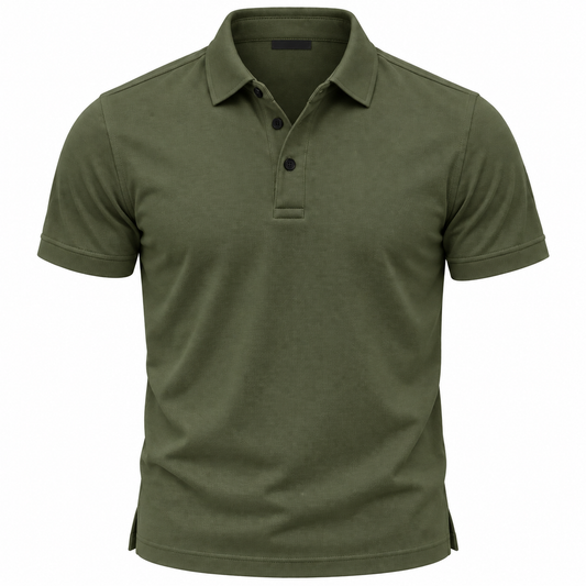 Roma-Polo de Manga Corta con Cuello, Casual y Moderno para Hombre