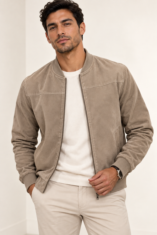 Liam-Chaqueta Gamuza Sintética para Hombre Casual