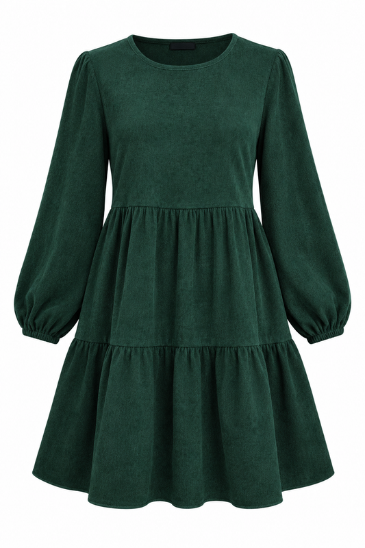 Esmeralda- Vestido con Falda de Volantes y Manga Larga