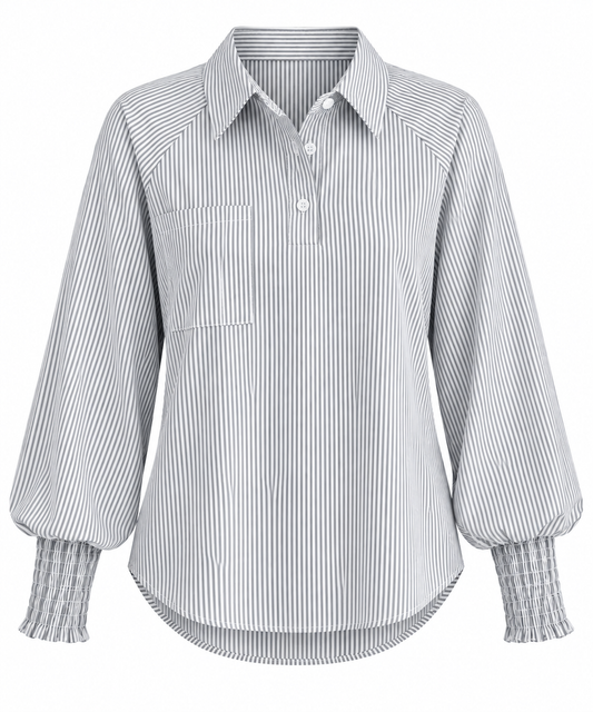 Zaira-Camisa oversize de rayas casual