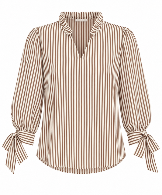 Eli-Blusa de rayas con lazadas