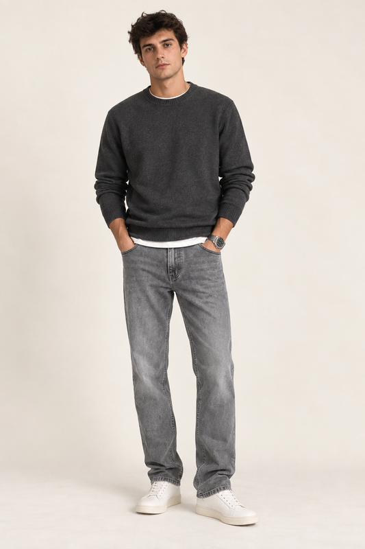 Bruno-Pantalón Vaquero de Hombre Corte Recto y Estilo Casual
