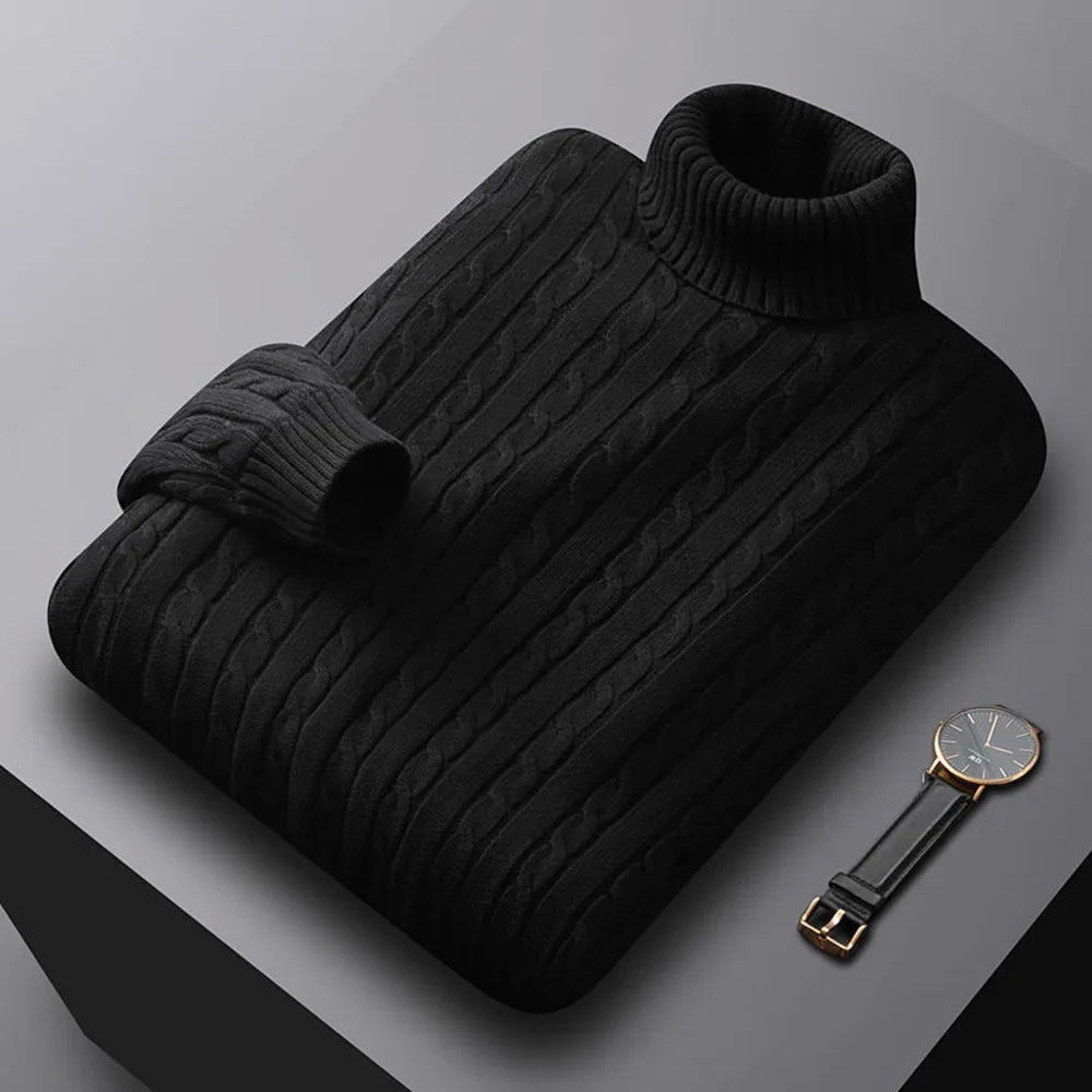 Oslo-Jersey de punto trenzado con cuello alto